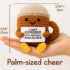 Graduation Gifts Birthday Gift for Her Him Women Men Girlfriend Boyfriend, Positive Crochet Espresso Cup, Cute Small Coffee Lover Gift for Best Friend Couple Wife Husband Mom
