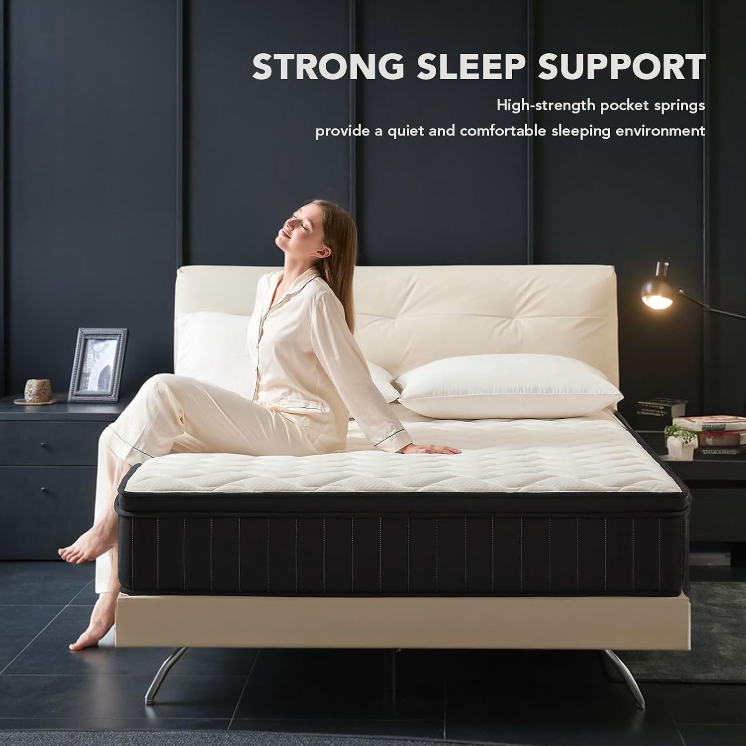 Moccona 12 Inch Queen Size Mattresses, Memory Foam Hybrid Mattress In A Box With Independent Spring, Soft And Comfortable, Pressure Relief, Certipur-Us Certified, Medium Firm