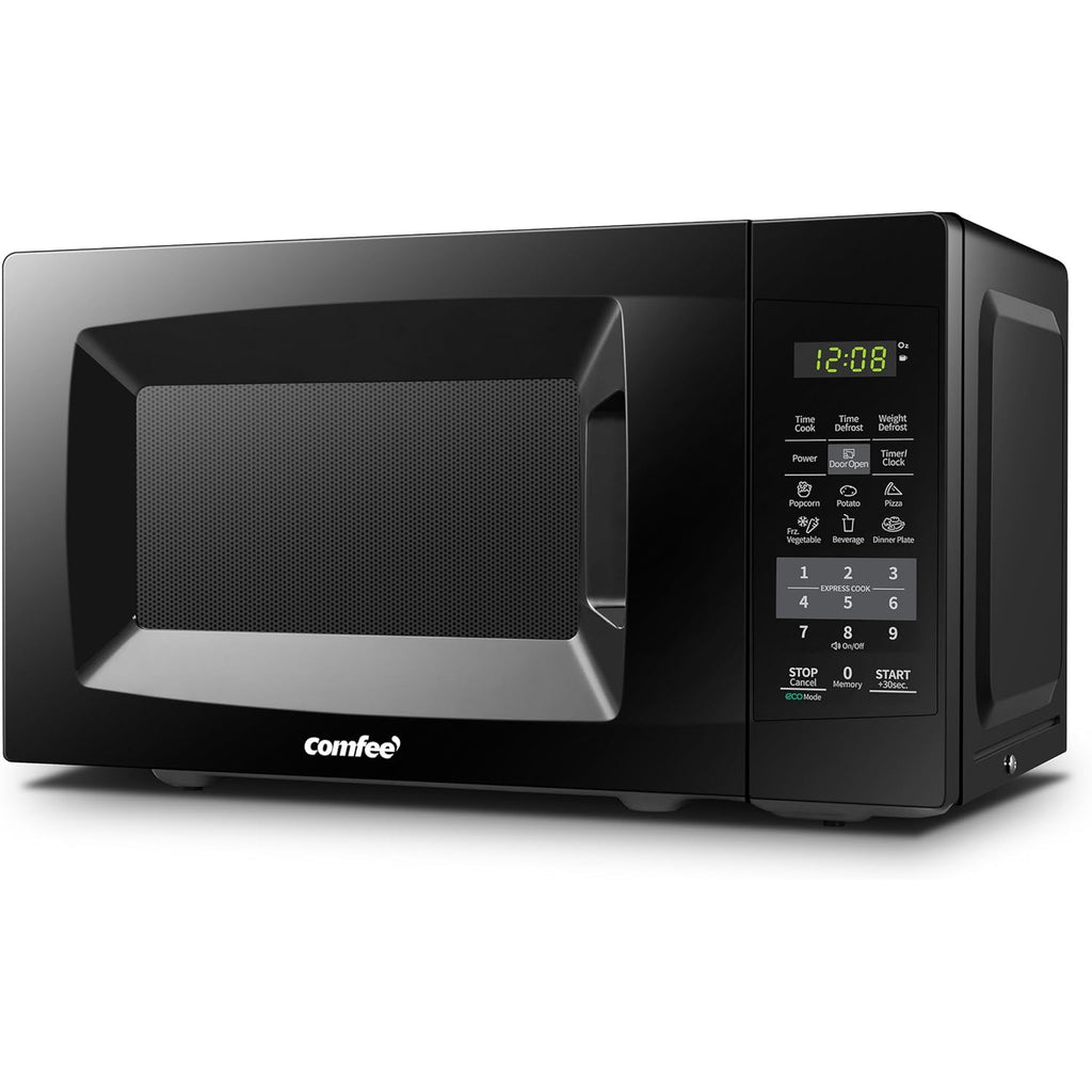 COMFEE' EM720CPL-PMB Countertop Microwave Oven with Sound On/Off, ECO Mode and Easy One-Touch Buttons, 0.7cu.ft, 700W, Black