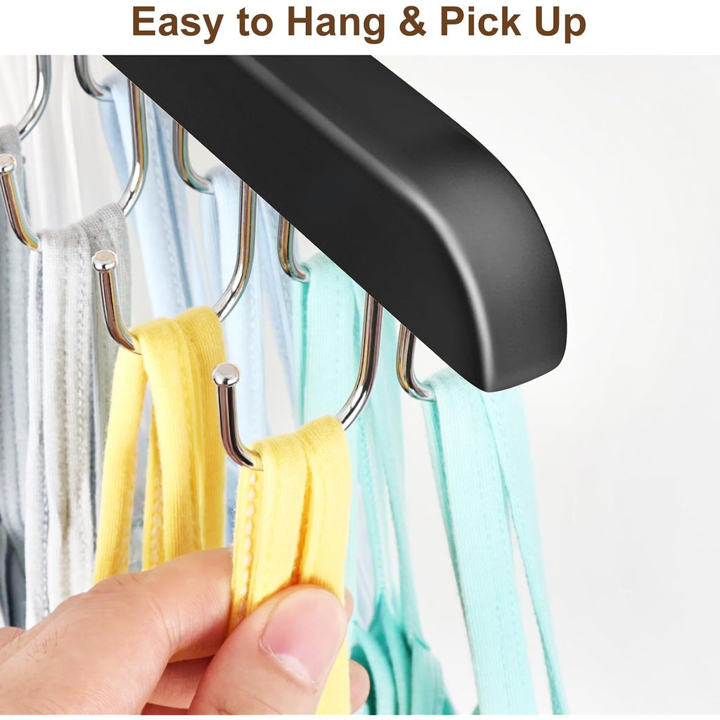 Tank Top Hanger With 40 Hooks For Closet Organizer, Premium Wood Bra Hanger | 2 Pack Foldable Space Saving Hangers Closet Organizers And Storage, Closet Accessories Multi Hook Hanger For Dorm & Apartment