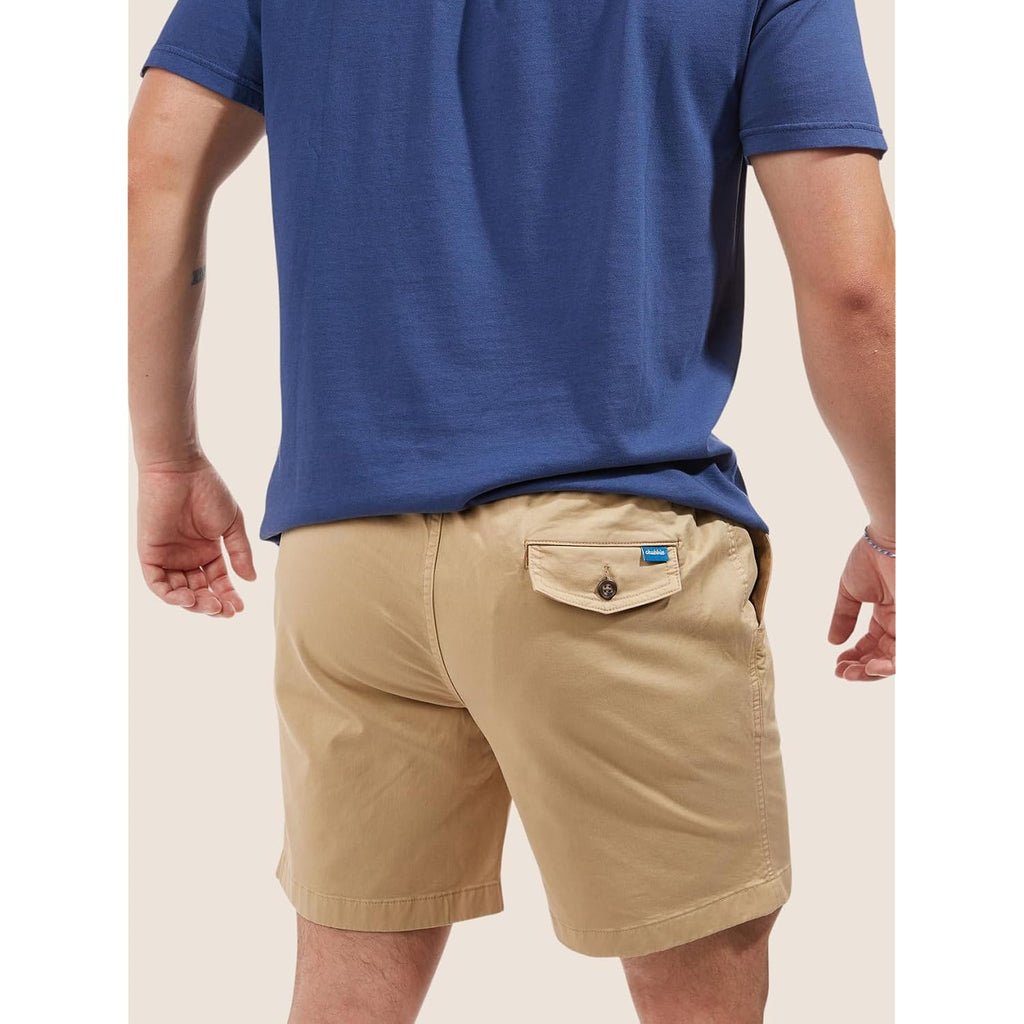 Chubbies Chino Shorts Men 7 Inch - Mens Shorts Casual With Elastic Waistband, Side And Back Pockets, Stretch Cotton Blend