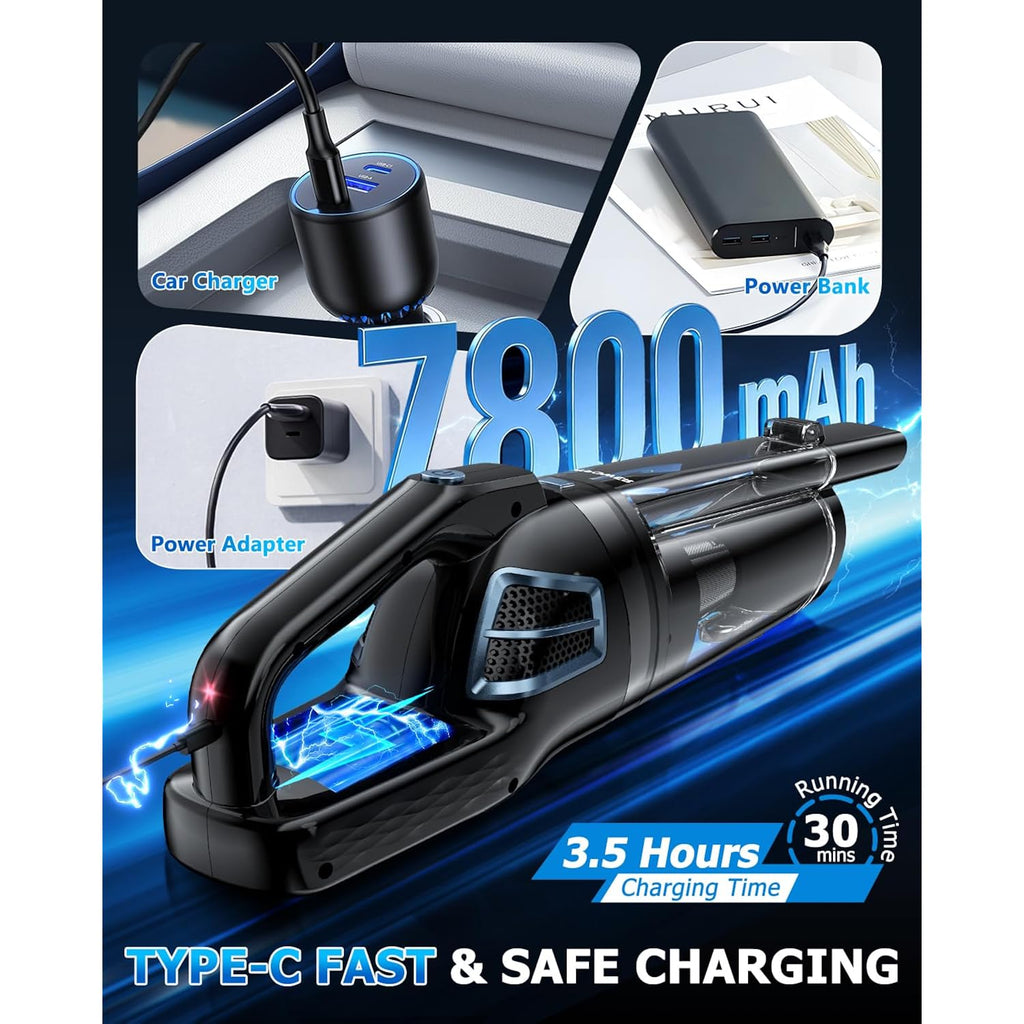 Bqypower Handheld Vacuum Cordless Rechargeable, Hand Held Car Vacuum
