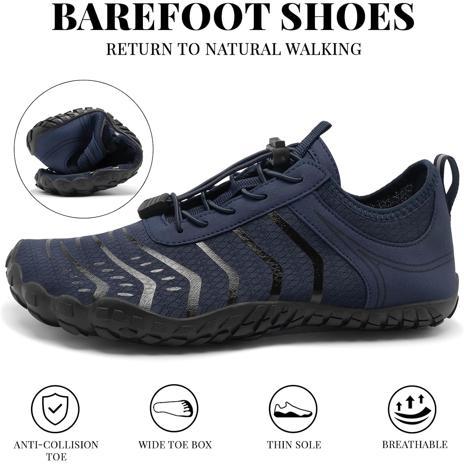 2026 New Hiking Barefoot Shoes Womens Mens Footwear,Wide Toe Box Water Shoe For Women Men,Zero Drop Comfortable & Non-Slip Barefoot Vitality Shoe Women'S Athletic Footwear For Walking Hiking