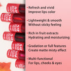 7 Colors Lip Tint Stain Set, Watery Lip Stain Mini Liquid Matte Lipstick, Multi-use Lip Cheek Tint, Moisturizing Plump Lip Gloss, Lightweight Non-Sticky, Long Lasting, Vivid Lip Makeup (7 Colors)