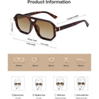 Sojos Retro Polarized Square Aviator Sunglasses For Women Men Vintage 70S Uv400 Protection Shade Sj2609