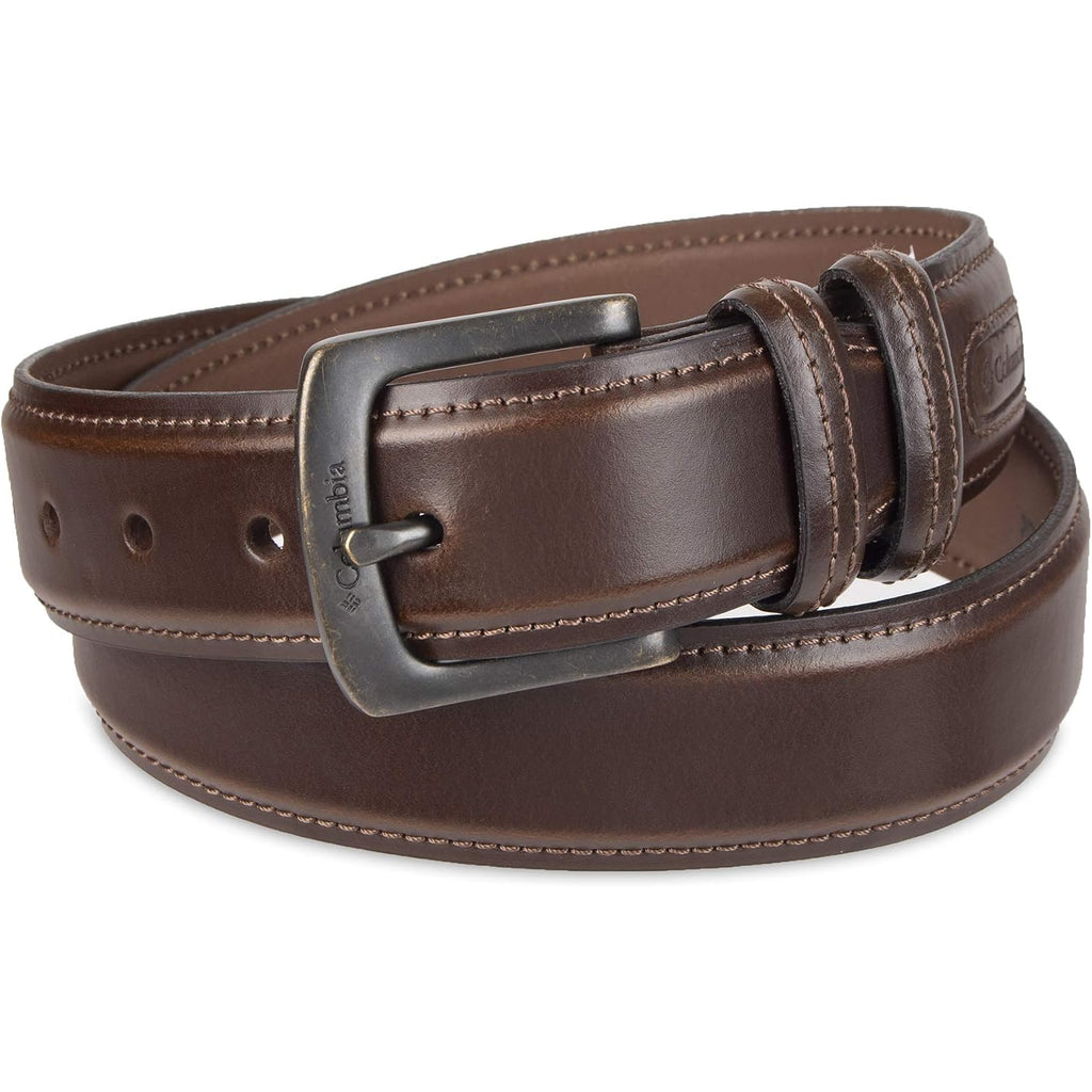 Columbia Men'S Leather Casual Belt Tan & Brown Classic Style For Everyday Wear