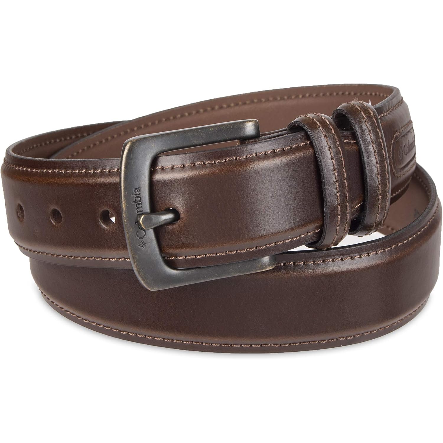 Columbia Men'S Leather Casual Belt Tan & Brown Classic Style For Everyday Wear
