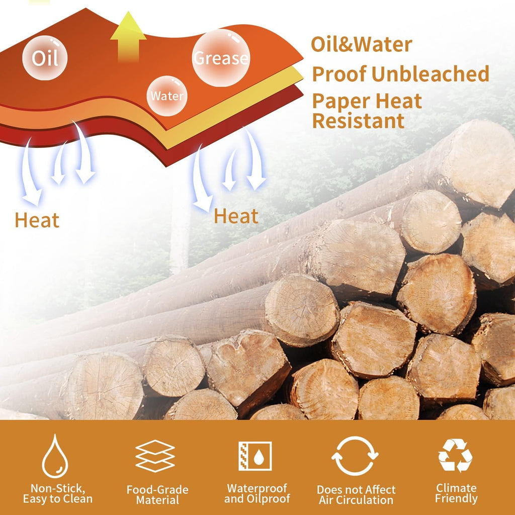 Ecfvtp Air Fryer Disposable Paper Liner, 100Pcs Food Grade Parchment Liners For Ninja Dz201, Air Fryer Accessories Baking Paper (9 * 6,Thicken Natural)