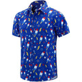 Men'S Hawaiian Shirt Short Sleeve Printed Button Down Beach Shirts