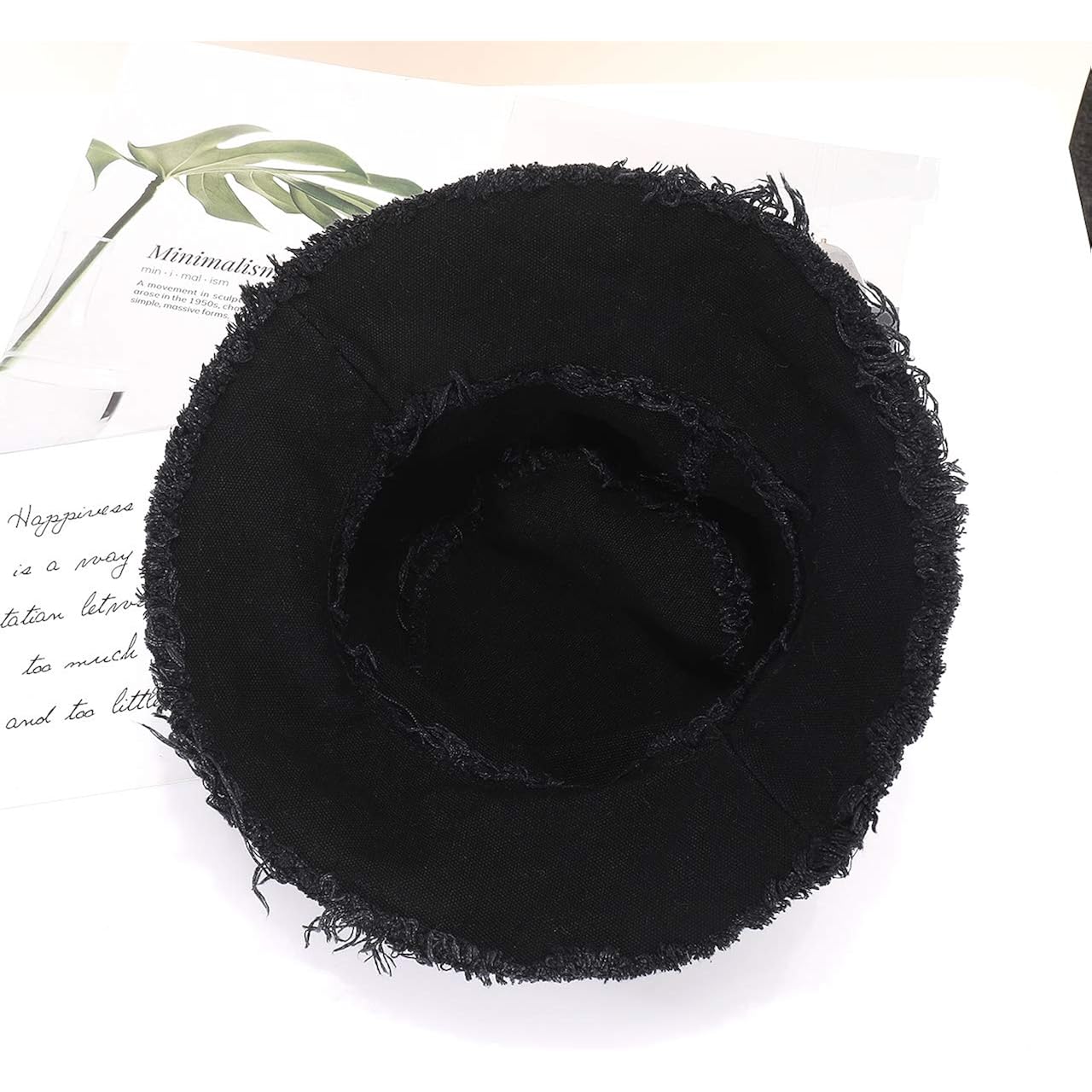 Sun Hats for Women Summer Casual Wide Brim Cotton Bucket Hat Beach Vacation Travel Accessories Black