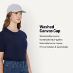 Amazon Essentials Women's Washed Cotton Canvas Baseball Cap with Adjustable Strap Grey