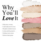 KYDA Face Highlighter Palette, High Glossy Face Illuminator Palette, Natural Glow Finish, Pearl Shimmer Smooth Baked Powder, Lasting Sparkling Champagne Highlighter Makeup-SUN GLOW