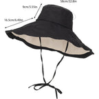 Large Brim Sun Hat for Women Summer UV-Protection Fishing Hat Beach Bucket-Cap Outdoor