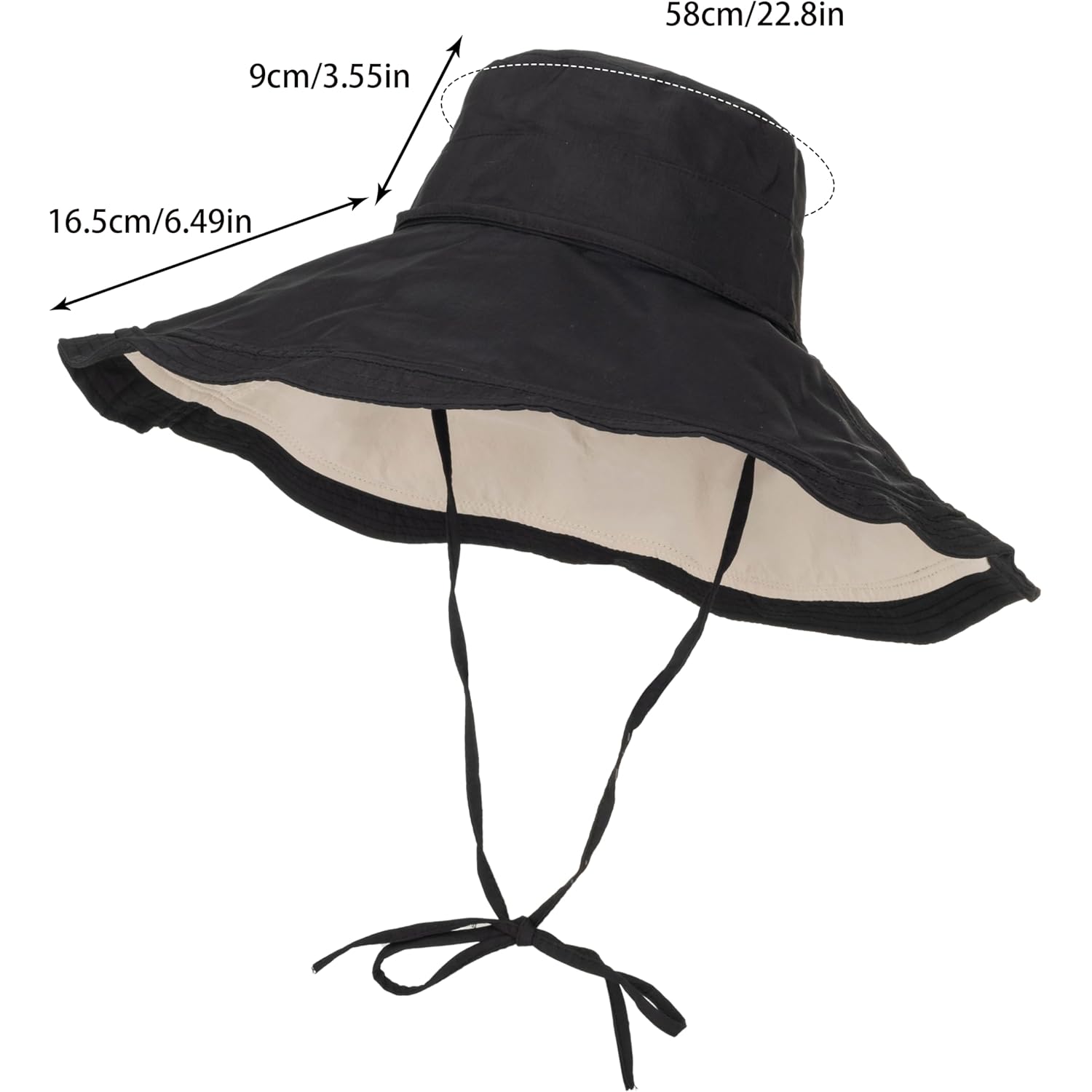 Large Brim Sun Hat for Women Summer UV-Protection Fishing Hat Beach Bucket-Cap Outdoor
