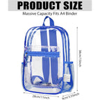 Silkfly 100 Pack Clear Backpacks Bulk Pvc Transparent Bookbags Heavy Duty See Through Bags With Pockets For Stadium Work Travel (15 X 11 X 5.2 Inches,Black,Gray,Blue,Pink)