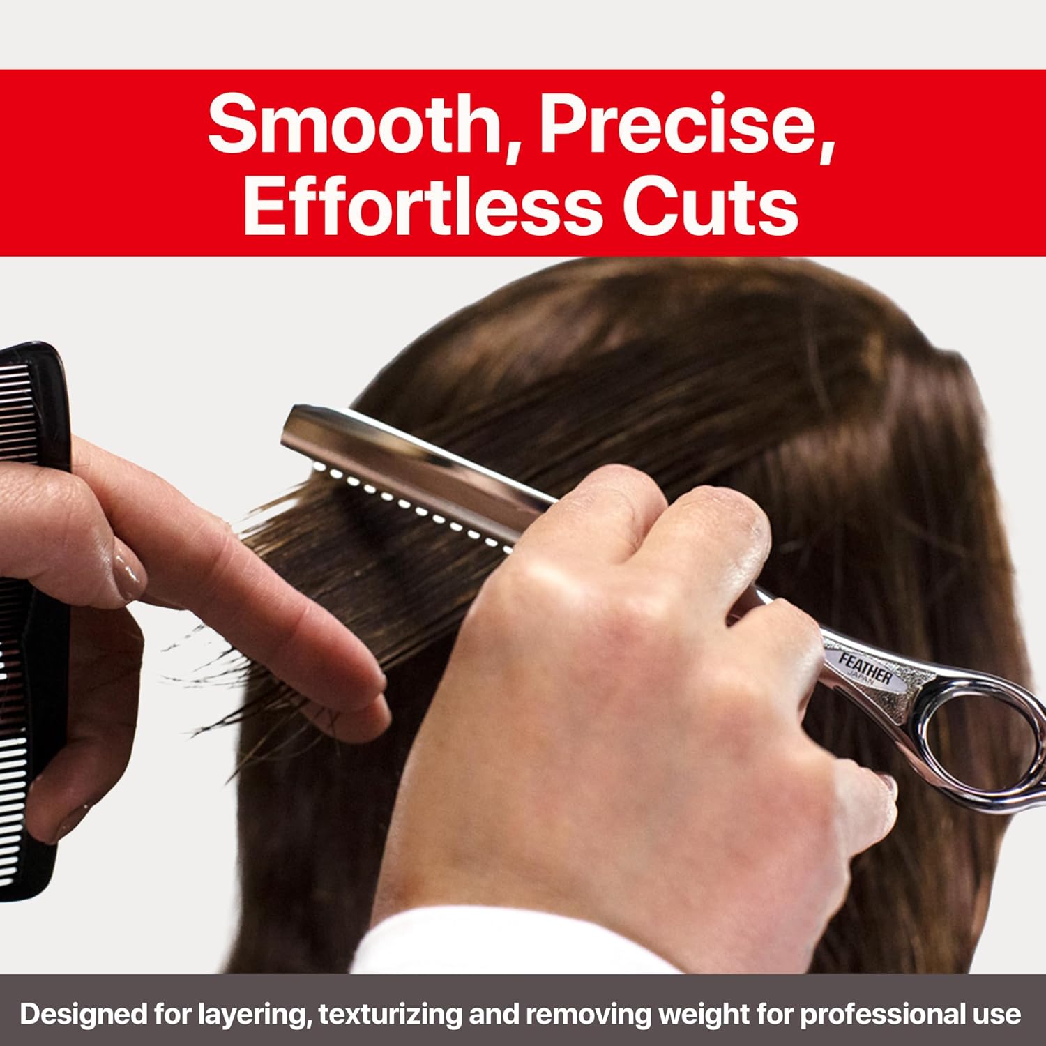 Feather Styling Razor Standard Blades - Professional Hair Cutting Blades for Styling, Shaping, Feathering, & Thinning - Stainless Steel Single Edge Guarded Blade - Made in Japan - Refill Pack - 10 Ct