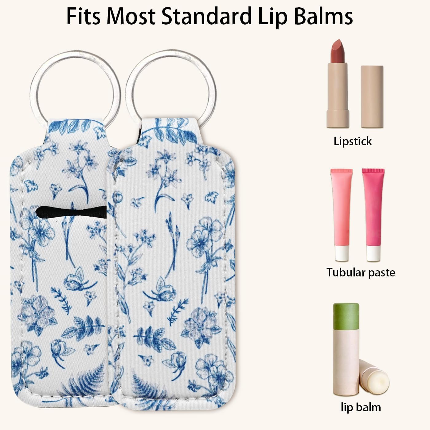 Haevola Cute Chapstick Holder Keychain for Women – Lip Balm & Lip Gloss Holder Keychain Accessories Gift, Purse Charm Clip