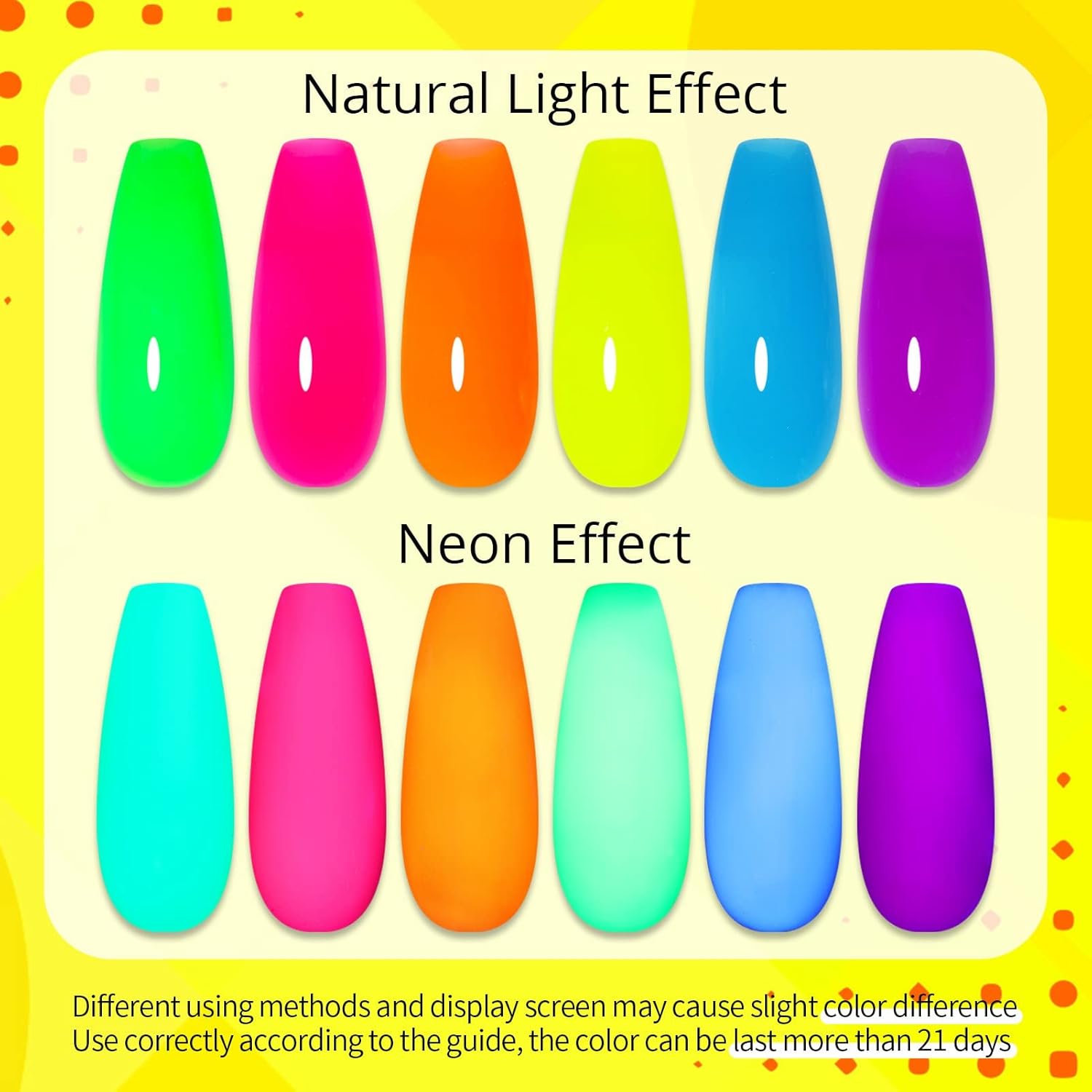 UR SUGAR Neon Poly Nail Gel Set - 6 Colors Halloween Pink Neon Green Yellow Orange Bright Colors Spring Summer Poly Extension Nail Gel Polish Kit Long Lasting Soak Off Gel Polish Gift Box