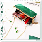 Jadive 3 Pcs Clutch Purses For Women Handbag Evening Purses Bag For Wedding Vintage Banquet Handbag Earrings Necklace Set