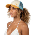 TOP-EX ChicPony™ S/M M/L High & Low Ponytail Beach Golf Snapback Trucker Hats for Women Girls Summer Cute Sunset Glow