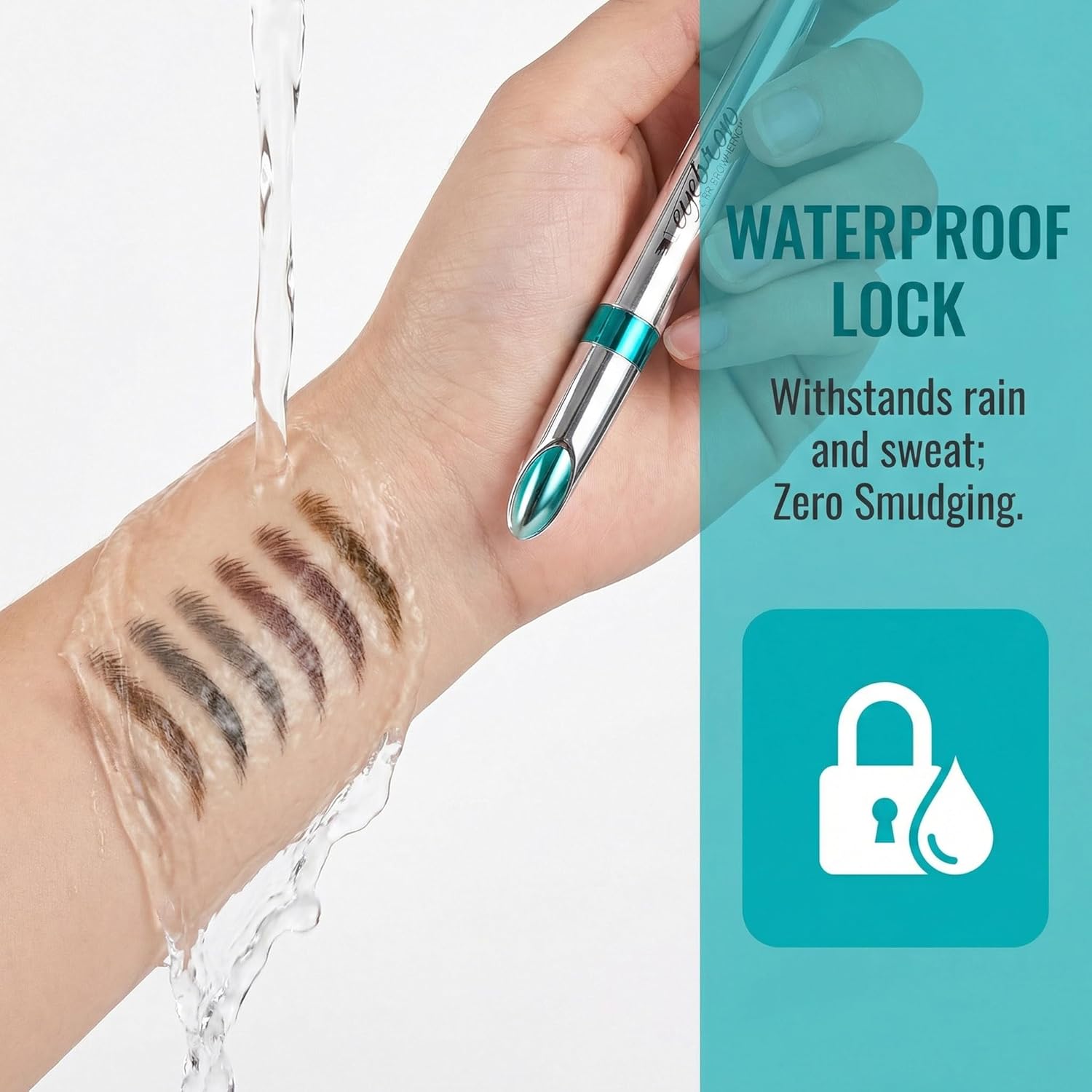 Waterproof Eyebrow Pencil, 36H Long-Lasting, Professional Liquid Brow Makeup, 5 Colors Available, Angled Tip Design (2#Dark Brown)