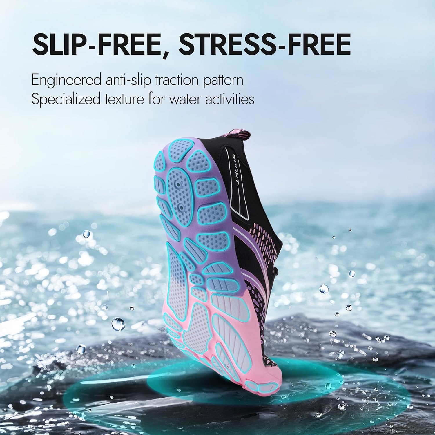 Athmile Hiking Barefoot Water Shoes For Women Men Beach Swim Aqua Pool River Quick Dry Athletic Wide Toe Outdoor Sport Kayaking Boating Rock Climbing Yoga Lake