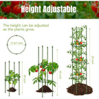 2 Pack Up To 59 Inch Height Adjustable Tomato Cages For Garden | Heavy Duty, Rust-Resistant Trellis, Adjustable Height For Climbing Vegetables & Flowers, Supports Tomatoes,Cucumbers,Peonies
