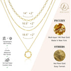 14K Gold Plated Layered Necklaces for Women Trendy, Stackable Dainty Gold Plated Chain Necklace Layering Beach Cute Fashion Pendant Choker Necklaces Jewelry Set Gifts for Women