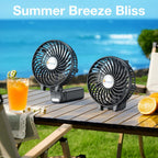 Versiontech. Portable Handheld Fan, Powerful+Durable+180° Foldable, Mini Hand Fans With Usb Rechargeable Battery Operated Cooling Accessories For Personal Use, Travel, Office Black