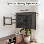 Elived Long Arm Tv Wall Mount For Most 26-65 Inch Tvs, 37.4 Inch Long Extension Tv Mount Swivel And Tilt, Max Vesa 400X400Mm, Full Motion Wall Mount Tv Bracket Holds Up To 77 Lbs.