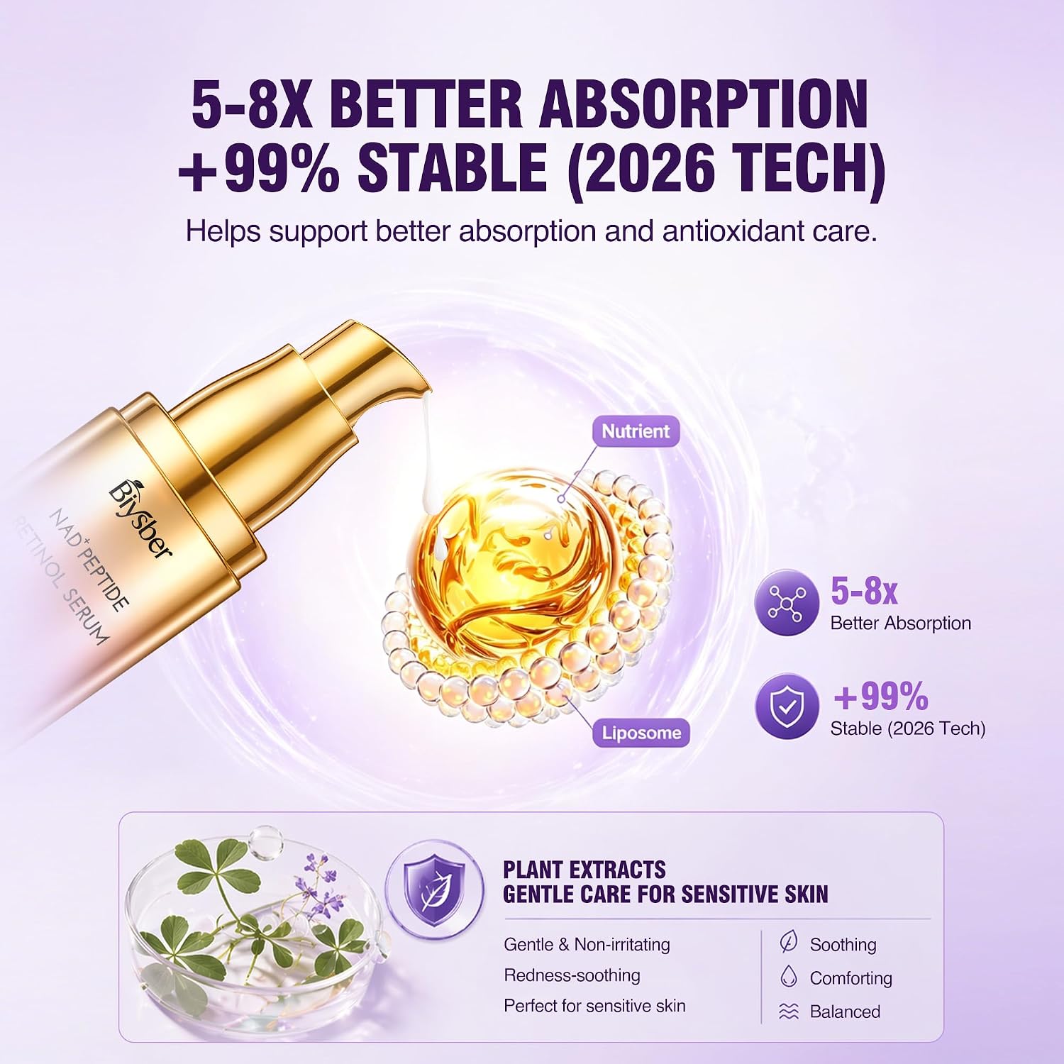 Retinol Peptide Serum For Face & Neck With Nad+ Support,Firming Collagen Skin Care For Fine Lines, Wrinkles & Hydration, Lightweight Daily Serum For Women & Men, 1.7 Fl Oz
