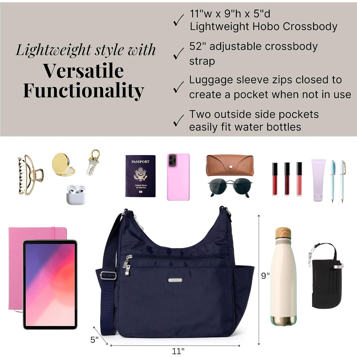 Baggallini Essential Hobo Crossbody