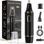 XOOMRSCP Nose Hair Trimmers for Men，Rechargeable Hair Trimmer 2 in 1 Painless Multifunctional Ear and Nose Hair Trimmer with IPX7 Waterproof Dual Edge Blades (Black)