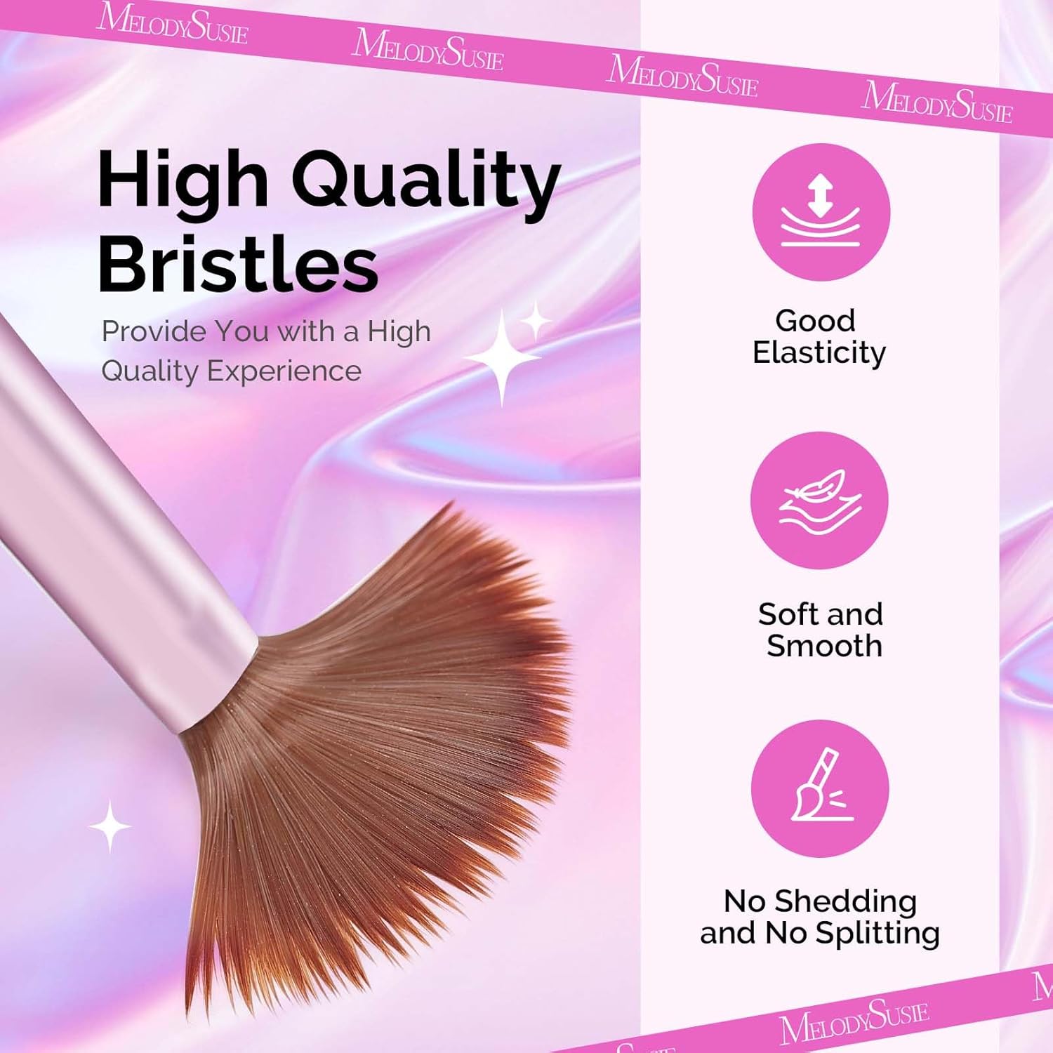 MelodySusie 4Pcs Acrylic Nail Brush Set, Size 8/12/14/16 Professional Nail Brushes for Acrylic Powder Nail Extension and 3D Nail Carving for DIY Home Salon