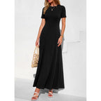 Kirundo Short Sleeve Formal Wedding Guest Dresses For Women, 2026 Summer Pleated Long Flowy Maxi Dress, Two Pockets, A Line