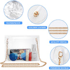 HAOGUAGUA Clear Purse for Women, Clear Bag Stadium Approved, See Through Clear Handbag for Concerts Sports Events