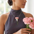 Flower Holder Necklace for Women DIY Flower Bouquet Necklace Mini Vase Pendant Wearable Floral Jewelry Insert Fresh or Dried Flowers Gifts for Teachers Mom Daughter Bride Bridesmaids