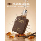 Amber Vanilla Pheromone Perfume Oil For Women, Long Lasting Extrait De Parfum Roll On With Clip-On Keychain, Alcohol Free Portable Travel Size Fragrance For Date Night & On-The-Go, 0.34 Fl Oz