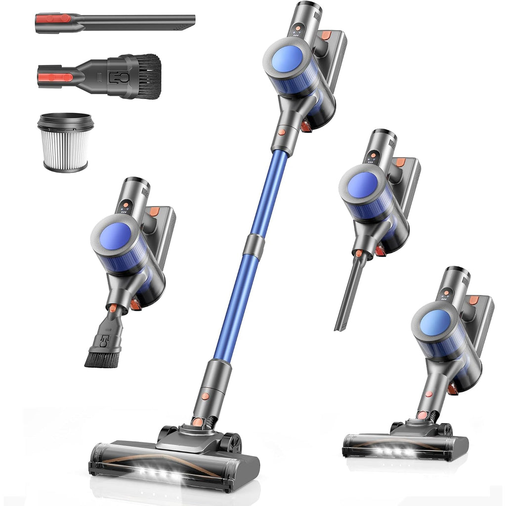 Dzaki Cordless Stick Vacuum Cleaner, 650W 55Kpa Brushless Motor, 60-Min Runtime, Detachable Battery, Anti-Tangle, Self-Standing, Vacuum Cleaners For Home, Pet Hair, Carpet & Hardwood Floors