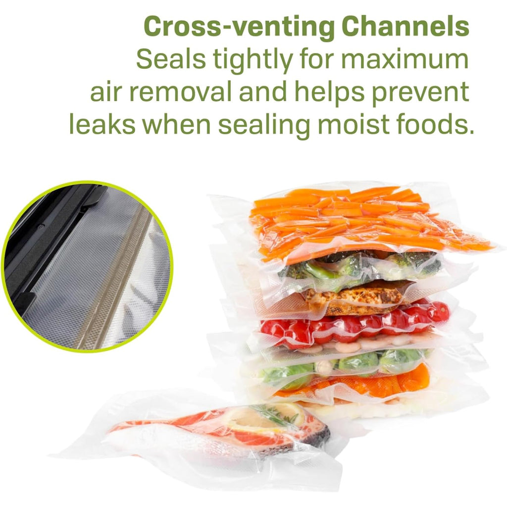 Nesco Vs‑04R Vacuum Sealer Rolls For Home Food Storage, Custom‑Size 11‑Inch Bags Compatible With Nesco And Most Vacuum Sealers