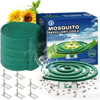 Natural Essential Oil Scented Coils - Outdoor Use Reaches Up To 10 Feet - Each Burns For 5-7 Hours (20 Coils & 8 Coil Stands) For Patio Backyard