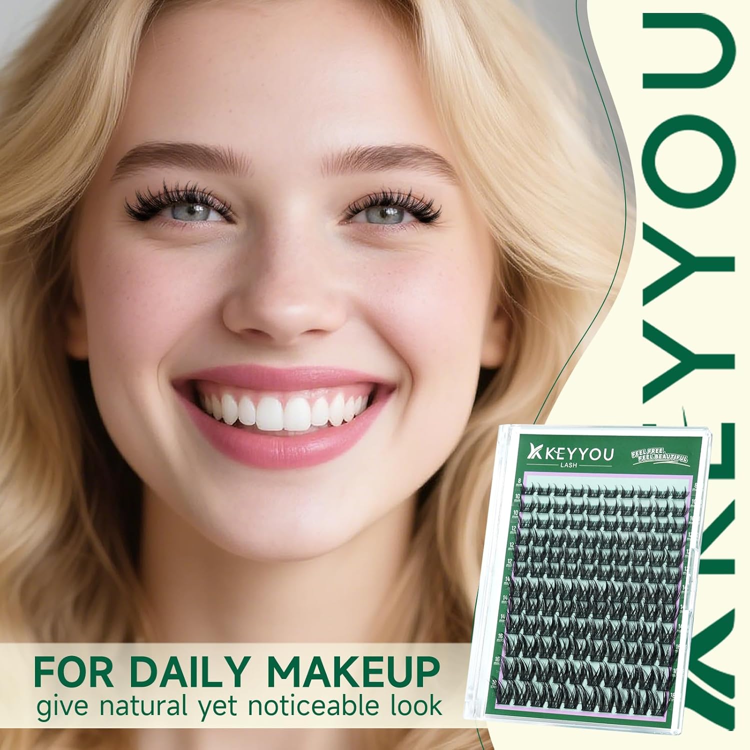 KEYYOU Lash Clusters Manga Lashes 8-18mm C Curl Wispy Eyelash Clusters Ultra-Thin Natural Lashes Cluster with Spike Eyelash Extensions Fairy False Eyelashes individual at home（F04,8-18mm）