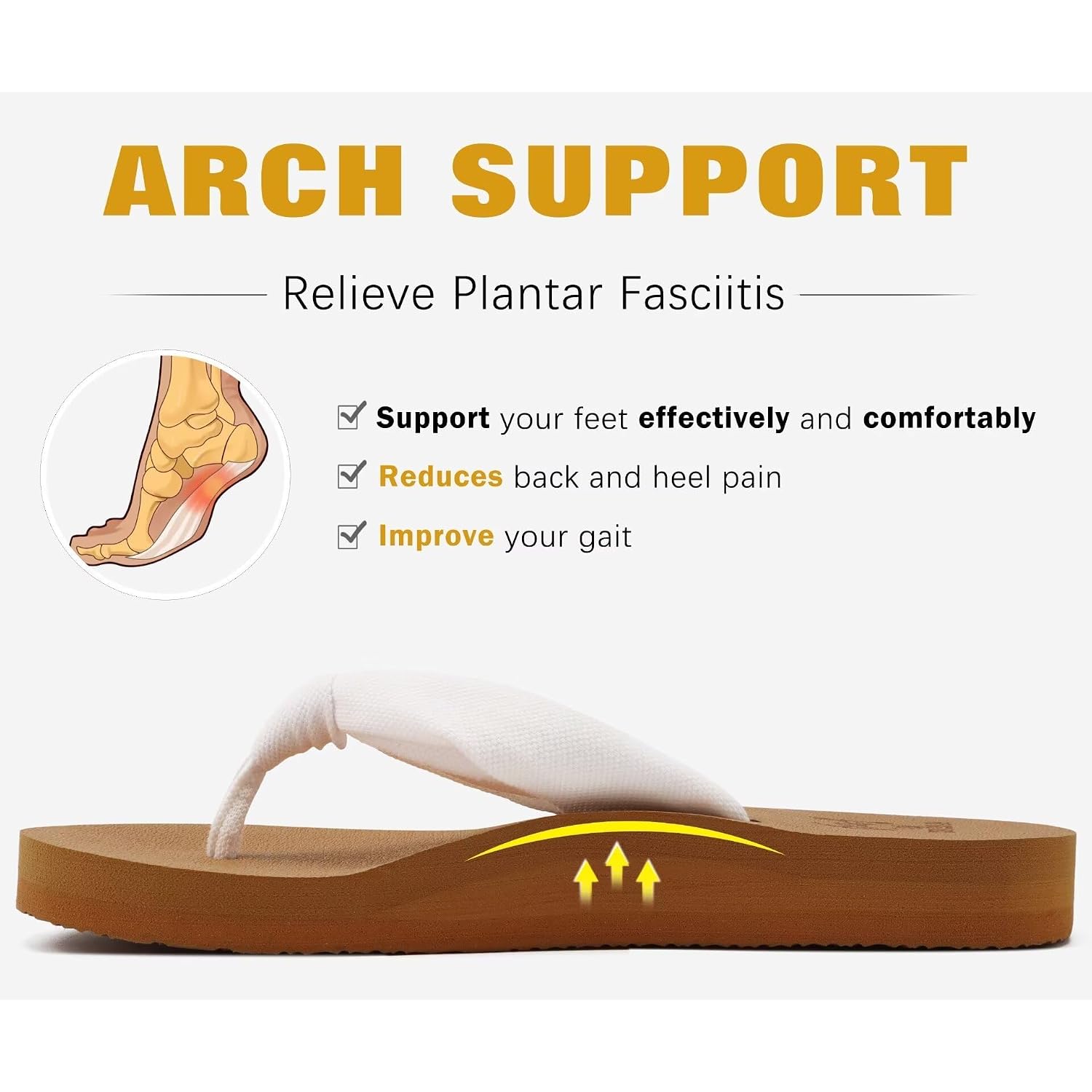 Kuailu Flip Flops For Women With Arch Support Yoga Mat Comfortable Summer Beach Walking Thong Cushion Sandals Slip On Indoor Outdoor