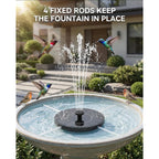 Solar Bird Bath Fountain – 2026 Newly Upgraded 1.4W Solar Pump With 7 Nozzles And 4 Fixed Pipes, Floating & Free-Standing, Solar Fountain For Bird Bath, Garden, Pond, Pool, Outdoor