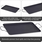 Imusa Double Burner Griddle Non-Stick 20-Inch, Black
