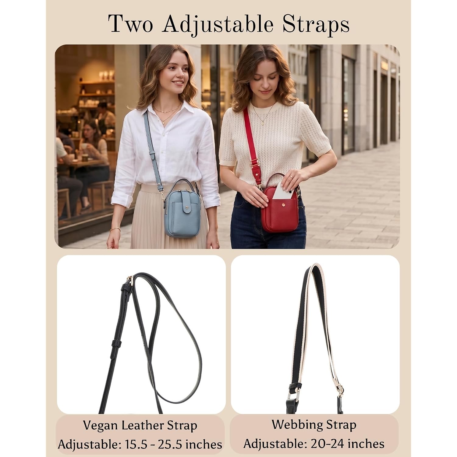 Gail Vegan Leather Multi Compartment Crossbody Bag