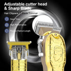 Men’S Gold Hair Clippers, Cordless Professional Barber Clippers & Trimmers With Led Display, Long Runtime, Electric Grooming Kit For Haircuts & Beard Trimming,Gift For Husband, Father, Boyfriend