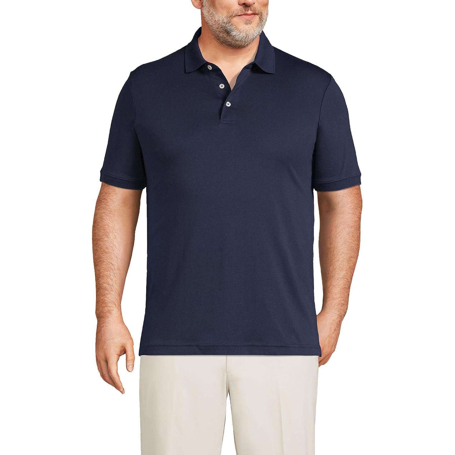 Lands' End Men'S Short Sleeve American-Grown Supima Cotton Polo Shirt