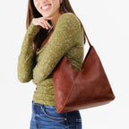 Portland Leather Goods Naomi Shoulder Bag – Handmade Slouchy Bag With Adjustable Crossbody Strap & Secure Magnetic Closure