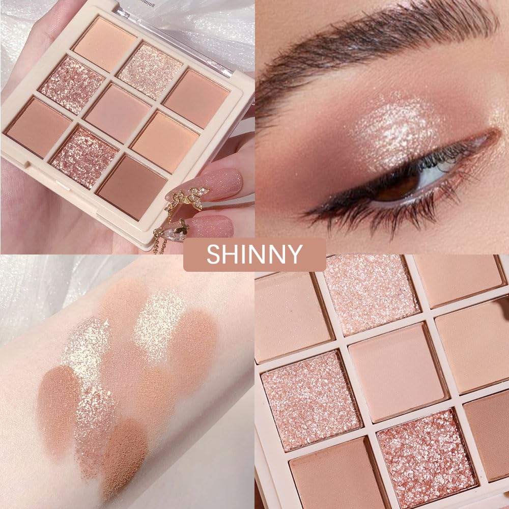 CAKAILA Nude Pink Beige Eyeshadow Palette,Natural Eye Shadow Make Up Pallets for Women,Neutral Small Cream Light Colors Eyeshadow Palette Long Lasting Naturing-Looking,Vegan